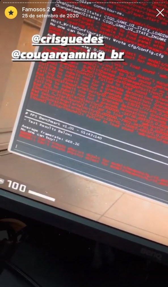 Clientes crisguedes e cougargaming: media de 668 FPS